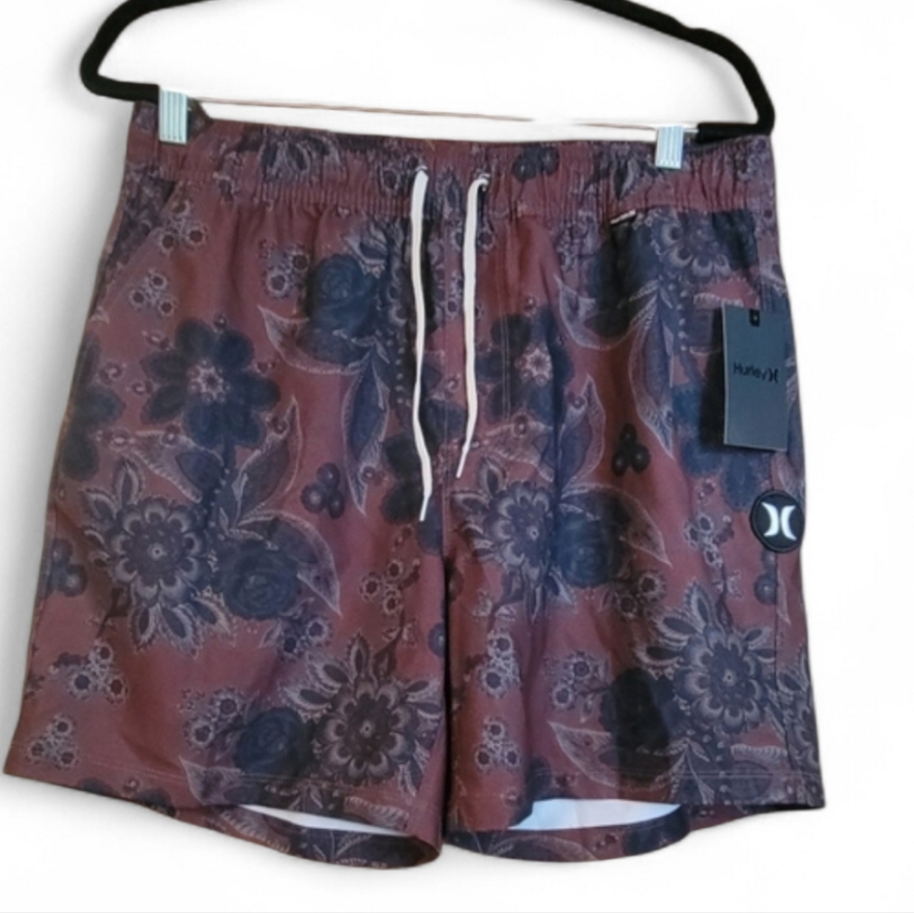 Floral Patterned Hurley Swim Shorts NWT #4